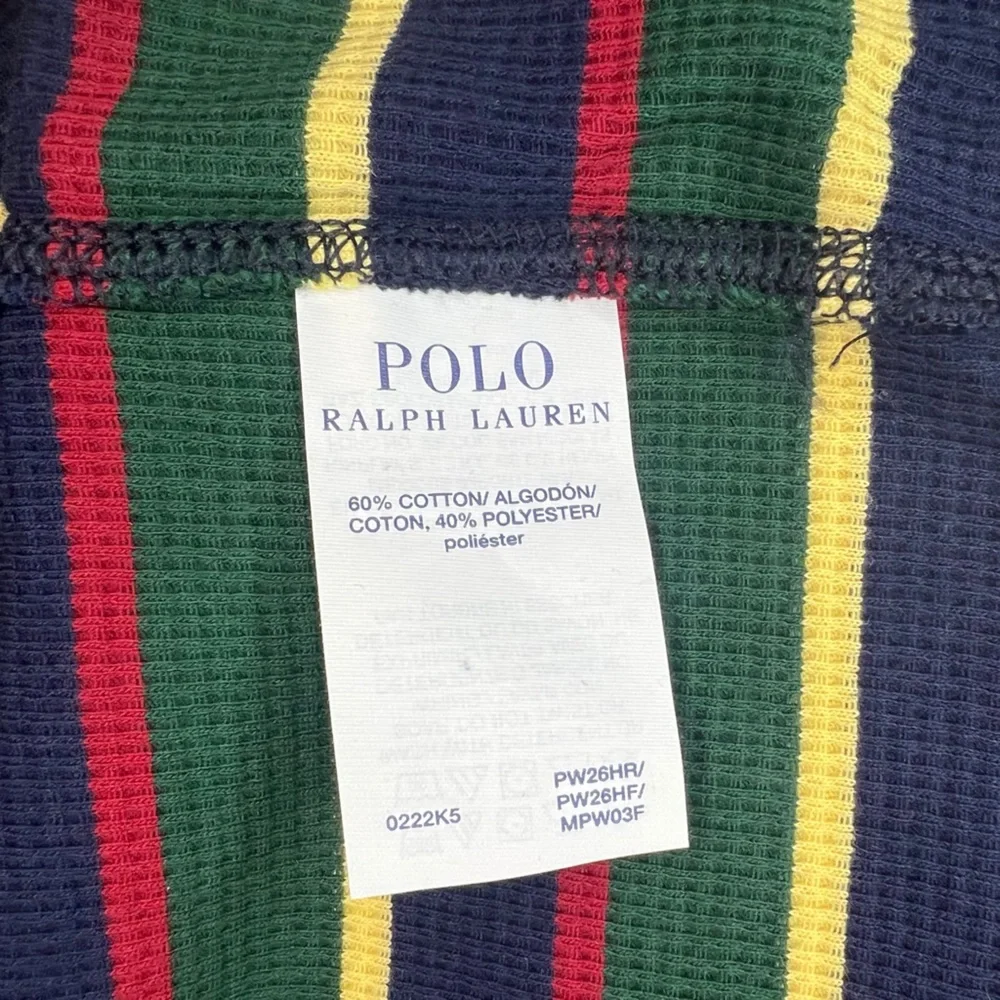 NWT POLO RALPH LAUREN Sleepwear‎ Waffle Knit Crew Neck Logo Embroidered Striped